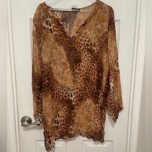 Vanita Rosa St Barth animal print Sheer Tunic